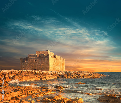 Pafos Harbour Castle in Pathos, Cyprus photo