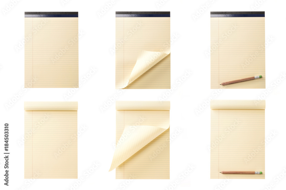 Obraz premium set of note spread isolated on the white background.