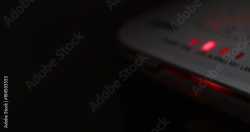 red light blink warning wireless lan error, modem router equipment internet connection lost