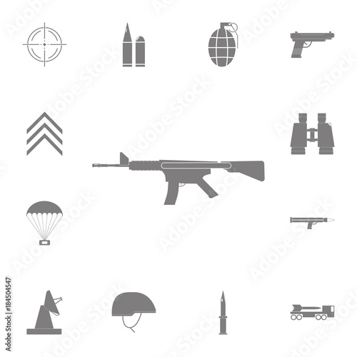 weapon automat icon. Set of military elements icon. Quality graphic design collection army icons for websites, web design, mobile app