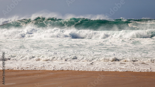 Powerful Waves Breaking near Shoreline