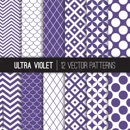 Quadro em tela Ultra Violet Retro Geometric Vector Patterns
