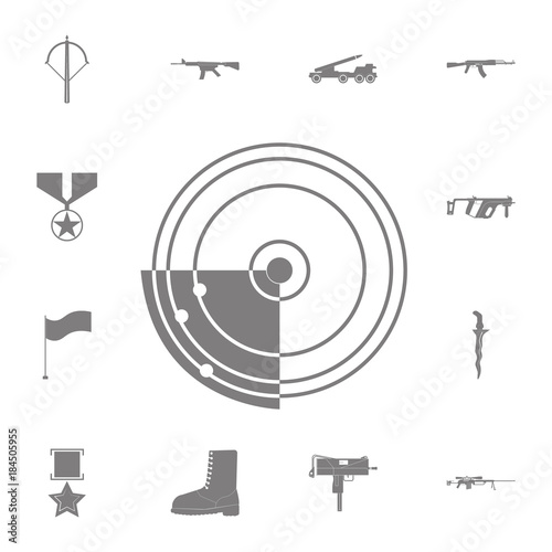 Radar Icon. Set of military elements icon. Quality graphic design collection army icons for websites, web design, mobile app