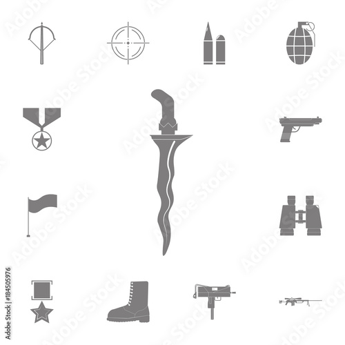 Knife Cris icon. Set of military elements icon. Quality graphic design collection army icons for websites, web design, mobile app