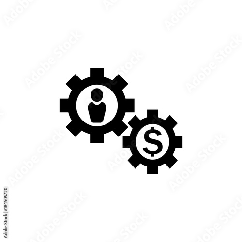 Banker Options Gear icon. Strategy managment Icon. Premium quality graphic design. Signs, symbols collection, simple icon for websites, web design, mobile app