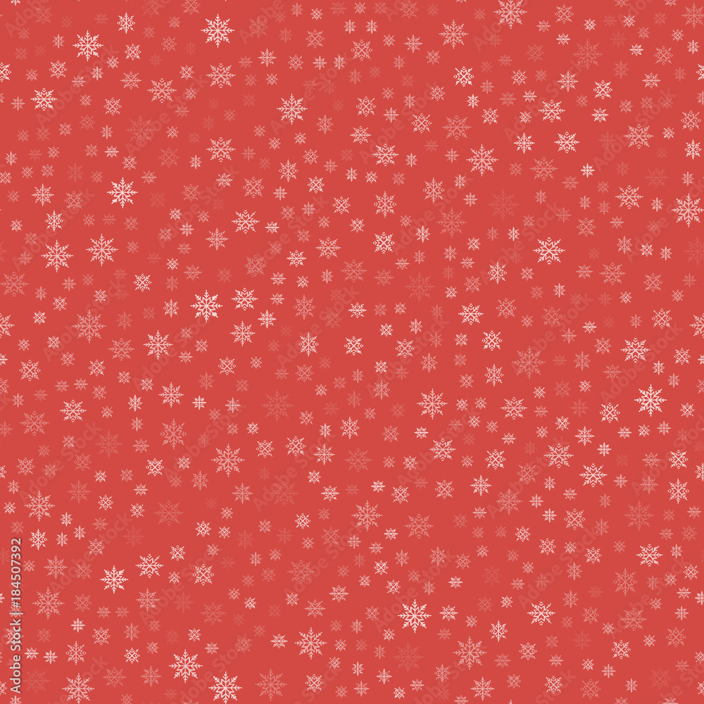 Happy New Year background with falling snowflakes on red background. Vector Happy New Year background with falling snowflakes on red background. Vector