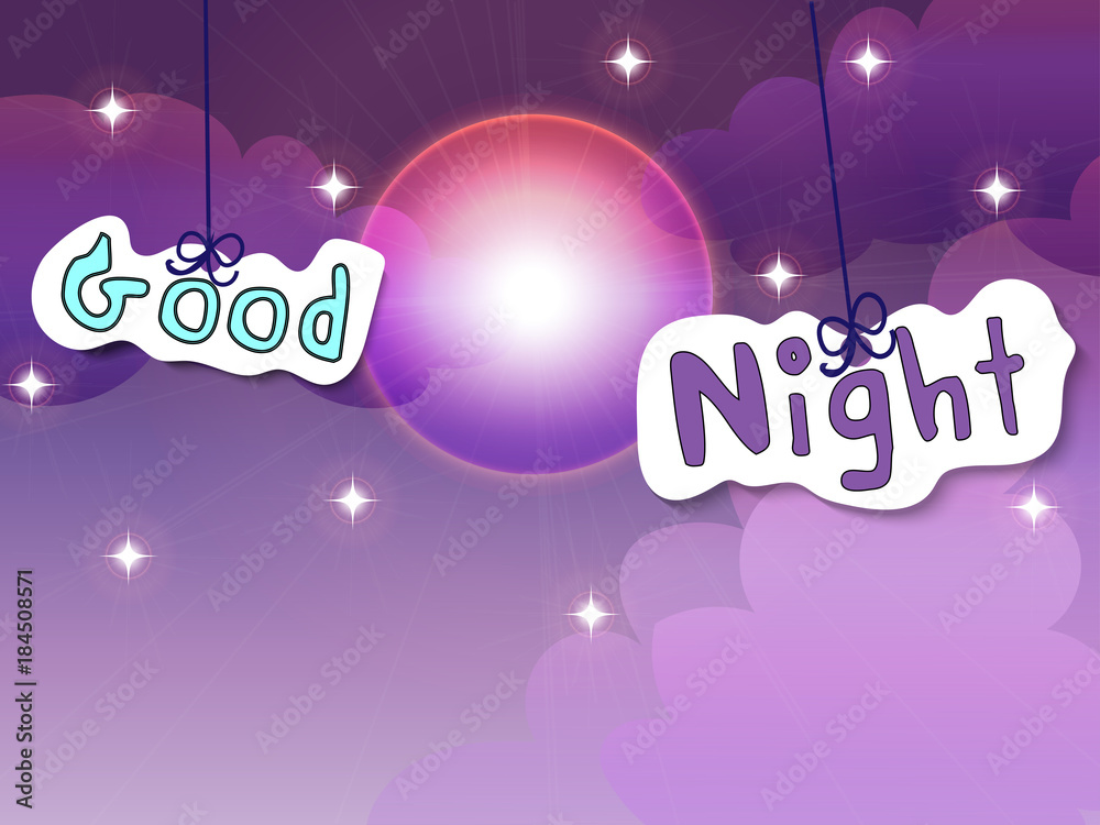 Night Time Stars Purple