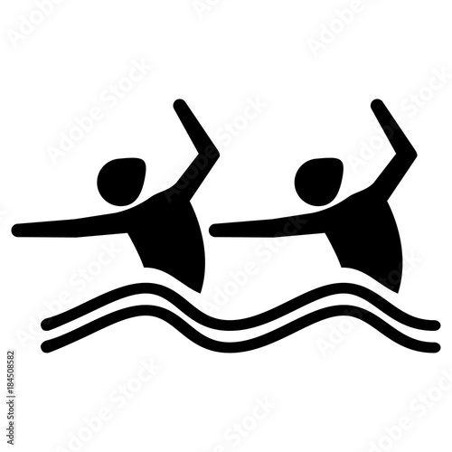 Illustration represents sport pictogram Synchronized swimming. Water game Ideal for sports and institutional materials