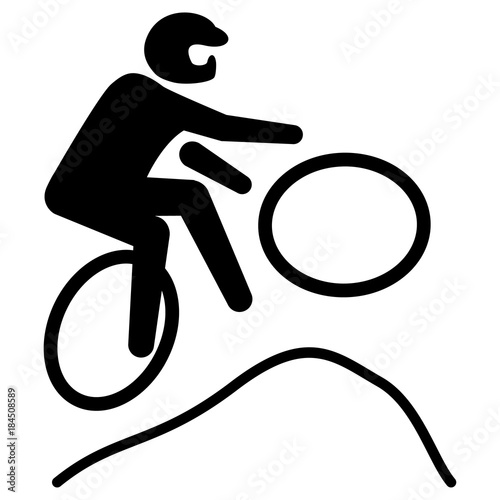 Illustration represents pictogram of freestyle bike sport, games with BMX. Ideal for sports and institutional materials
