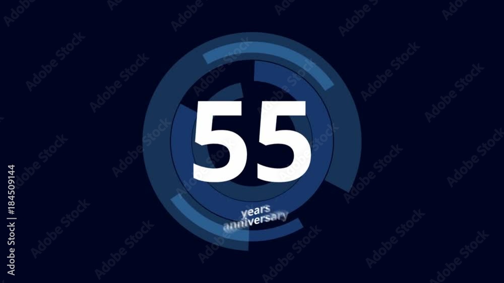 55 Year anniversary Digital Tech Circle Blue Background 55 Year anniversary Digital Tech Circle Blue Background