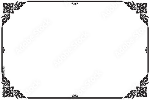 Frame and borders black and white. Thai pattern , Vector illustration