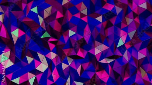 Geometric ultraviolet background. Beautiful triangles pattern waving in an elegant and dynamic way. Vivid blue tone. Nice concept with enough space left for integrating titles or logos. geometrical cg