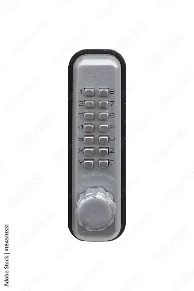 Door pin keypad with numbers isolated on white background Door pin keypad with numbers isolated on white background