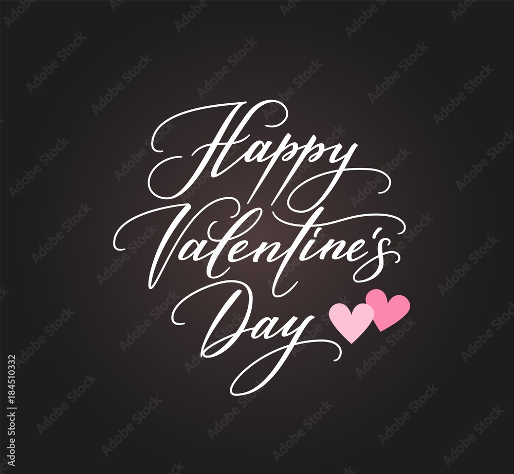 Background with Happy Valentines day text and hearts symbols
