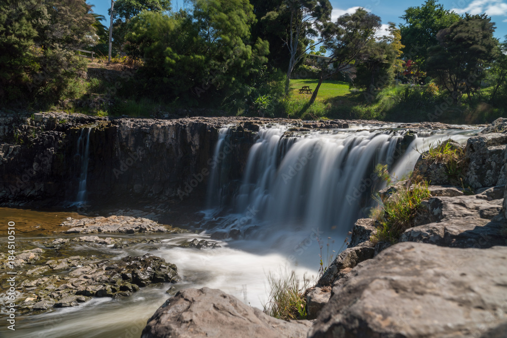 Obraz premium Long Exposure of Haruru Falls in Bay of Islands, Northland, New Zealand