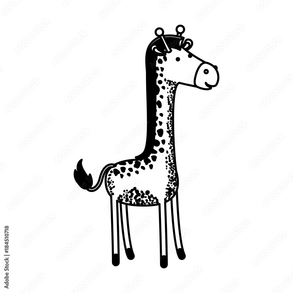 giraffe cartoon in black sections silhouette vector illustration giraffe cartoon in black sections silhouette vector illustration