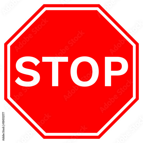 STOP sign in red octagon. Vector icon. Free Download STOP sign in red octagon. Vector icon. - GFXLoad
