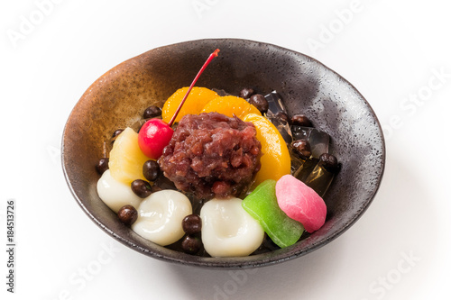 みつ豆　(Mitsumame)mixture of boiled beans, agar cubes photo