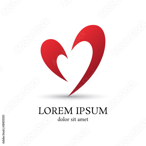 love vector logo design template, minimal heart icon, valentine abstract sign, vector illustration