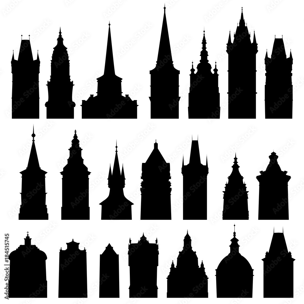 vector silhouettes of houses vector silhouettes of houses