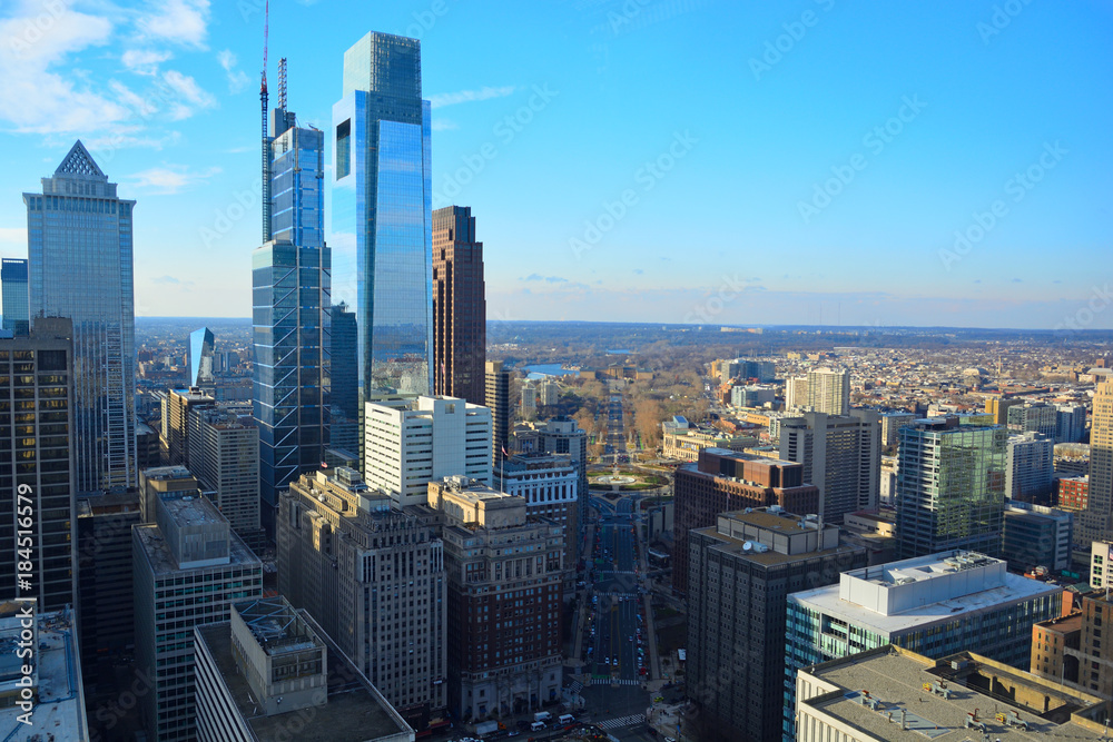 Philadelphia, Pennsylvania Skyline on a Sunny Day