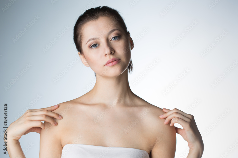 Young beautiful woman with clean face Young beautiful woman with clean face
