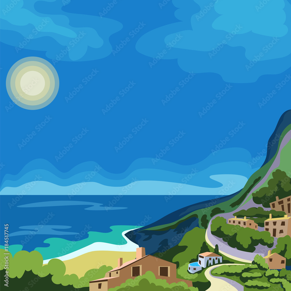 Obraz premium resort town by the sea