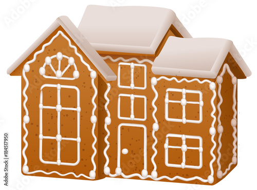 Christmas gingerbread house with sugar icing