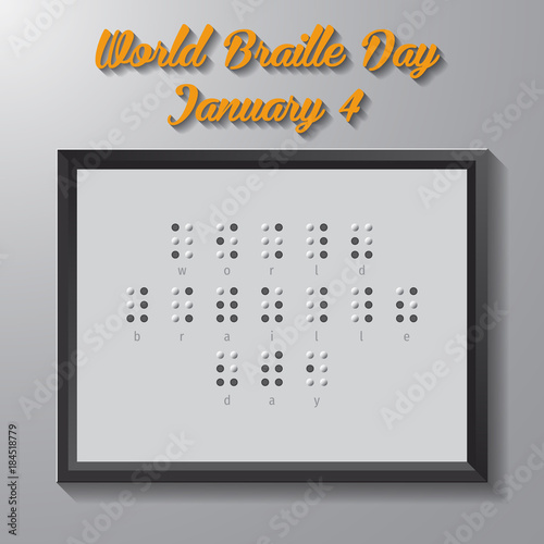 Poster for World Braille Day (January 4). World Braille Day vector illustration. vector illustration poster to world  Braille day.
