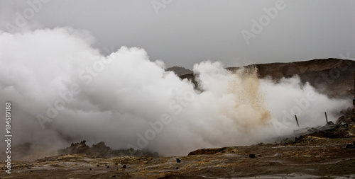 Geothermal hot springs at Gunnuhver, Iceland.