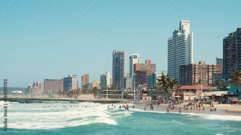 Time lapse of Durban skyline waterfront Time lapse of Durban skyline waterfront
