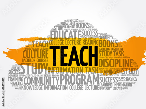 TEACH word cloud collage, education concept background