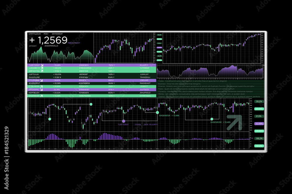 Stock exchange trading data information isolated on a uniform background Stock exchange trading data information isolated on a uniform background