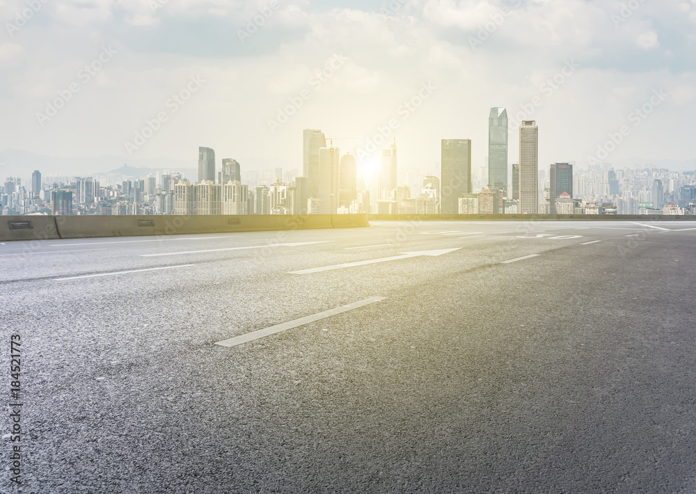 Urban construction roads and skyline