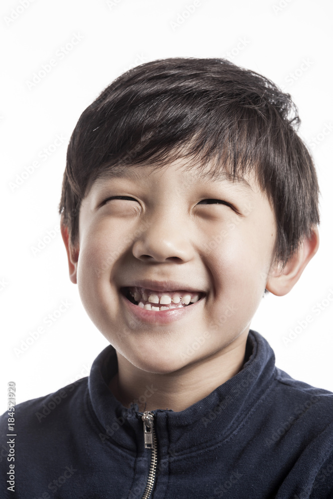 boy(kid) portrait with big smile isolated on the white background. boy(kid) portrait with big smile isolated on the white background.