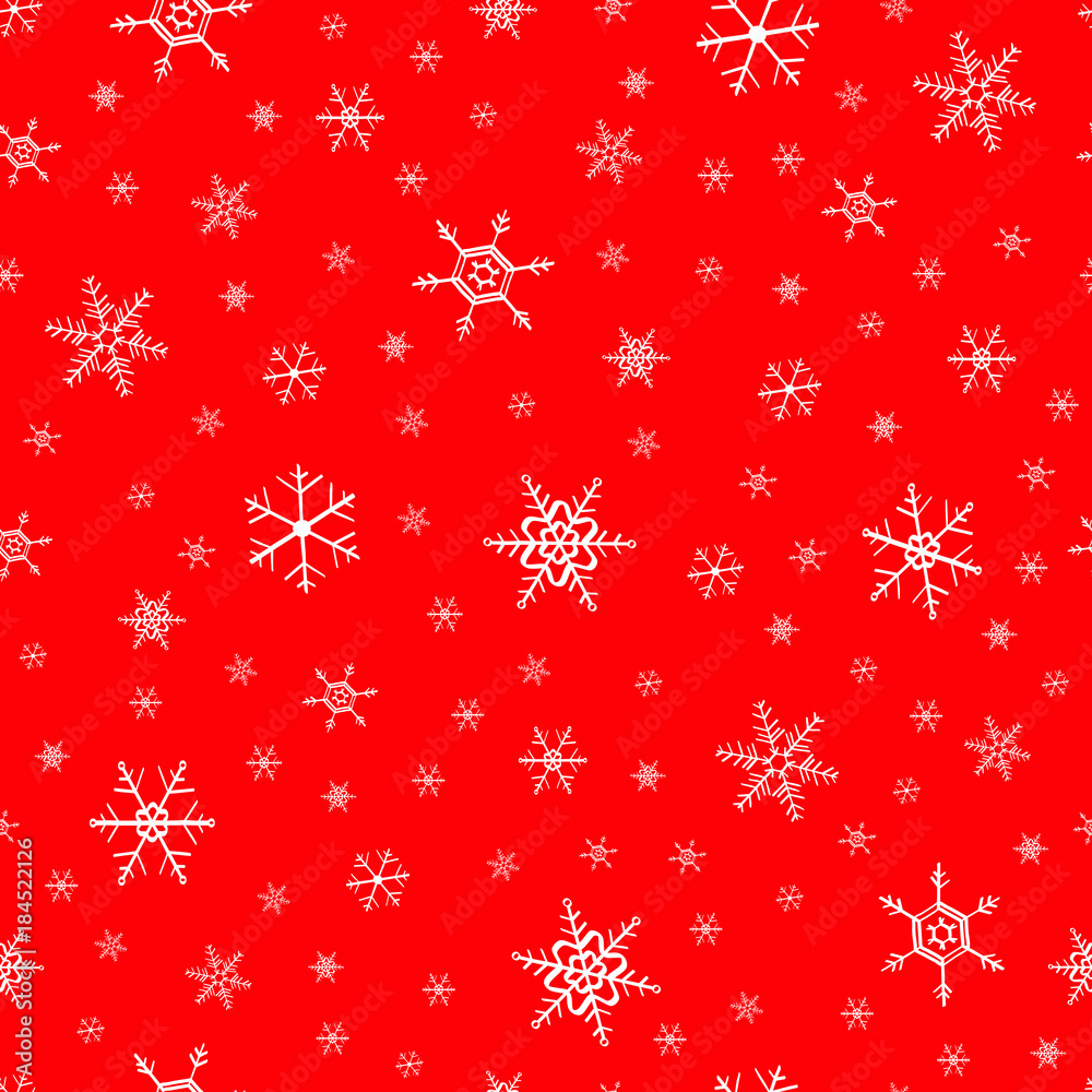Seamless snowflake red white pattern vector illustration Seamless snowflake red white pattern vector illustration