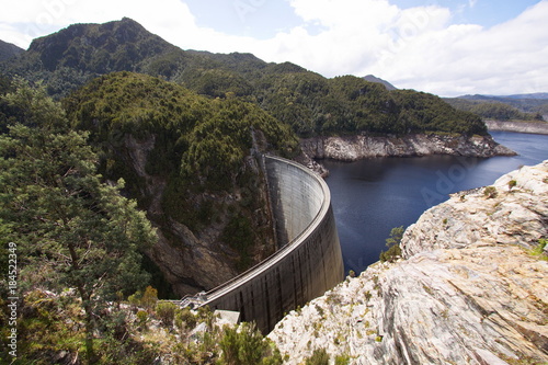 Gordon Dam on Gordon River in Tasmania