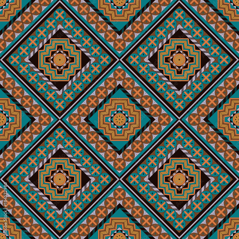 Seamless pattern with geometrical patterns in the Arab style.