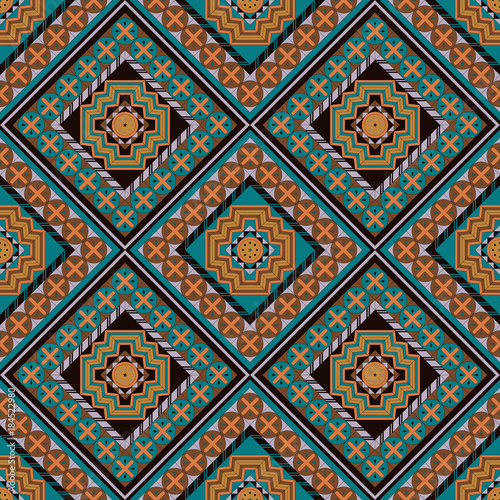 Seamless pattern with geometrical patterns in the Arab style.