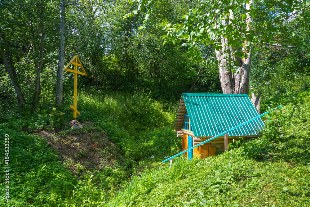 Holy spring of the Great Martyr Paraskeva Friday in the summer of 06/07/2016 in the village of Novopissovo, Ivanovo region, Russia.