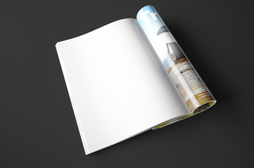 Opened page of magazine