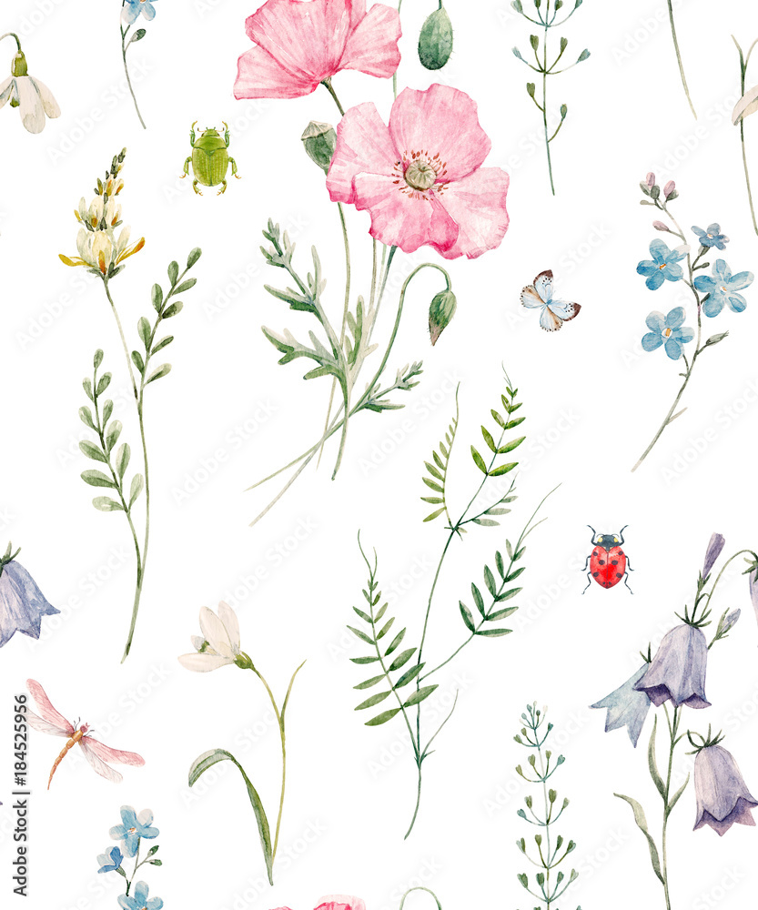 Obraz premium Watercolor floral pattern