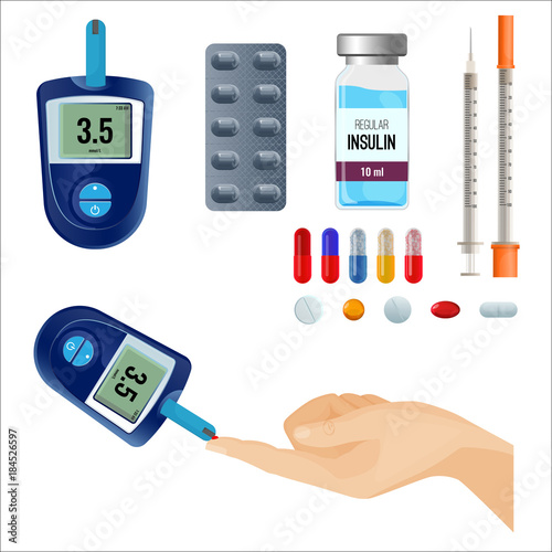 Device to measure sugar level and medicines for diabetes
