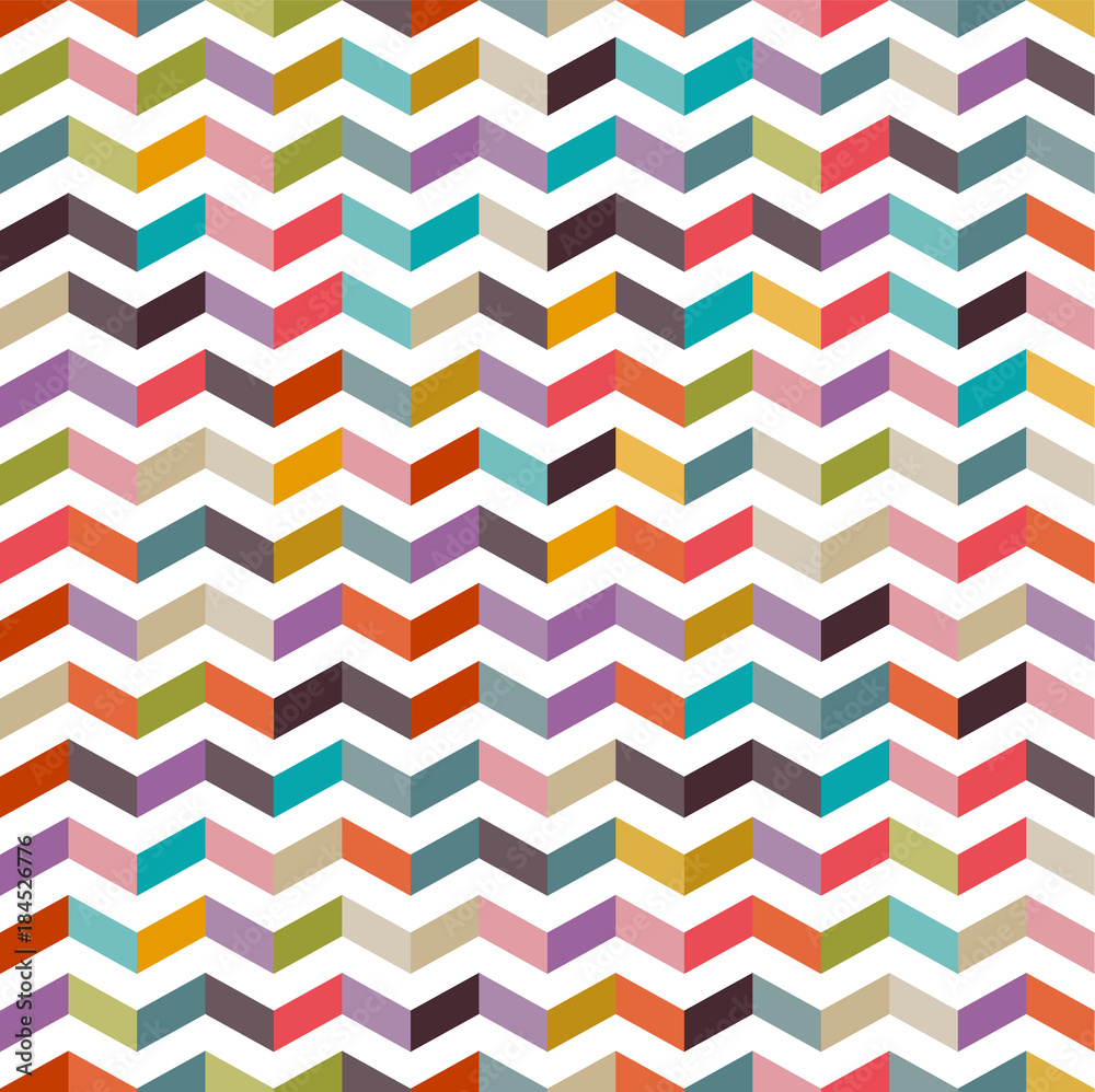 Seamless background pattern, colorful zigzag motif, eps10 vector