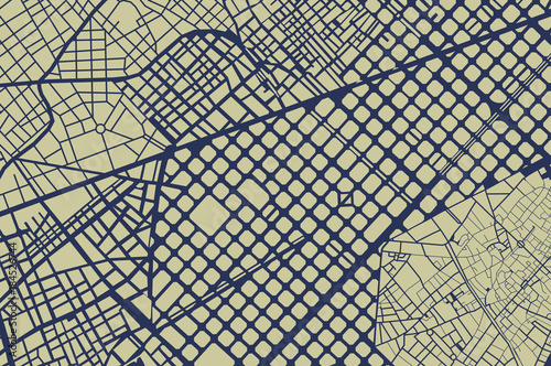 vector map of the city center of Barcelona, Spain