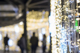 Abstract bokeh background decorating sparkle light beautifully and blurred people.