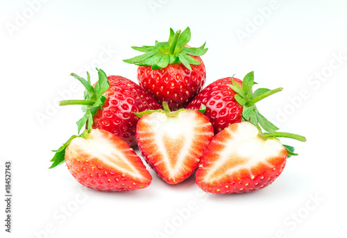 Fresh strawberry fruit isolated on white background
