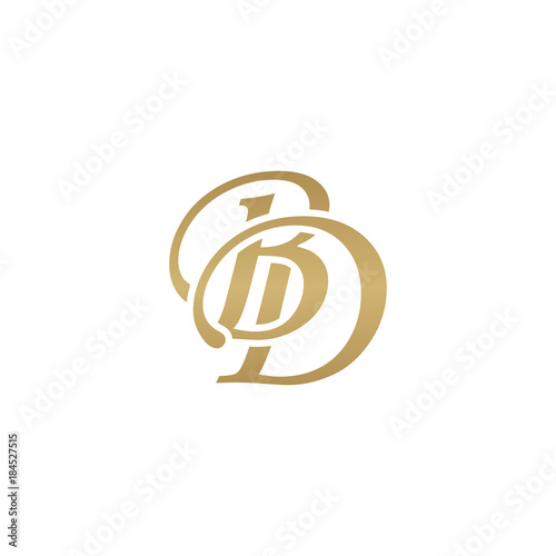 Initial letter BD, overlapping elegant monogram logo, luxury golden color
