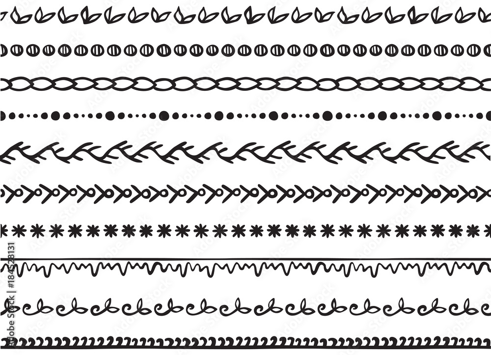Illustrated seamless borders Illustrated seamless borders