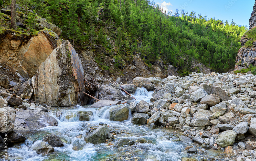 Mountain river in gorge